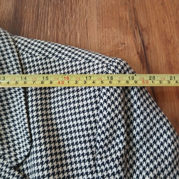 Jones New York Wool Blazer Women's Size 16W Houndstooth Black White Button - Picture 9 of 10